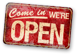 Come On In, We're Open Old Fashion Store Open Sign